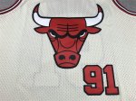 NBA 91 Rodman Chicago Bulls Maillot crème brodé